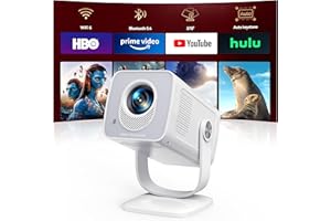 【Built-in Apps | Short Throw】Mini-Projector with WiFi6 and Two-Way Bluetooth5.4, 4K 1080P Support Portable-Projector, Auto Ke