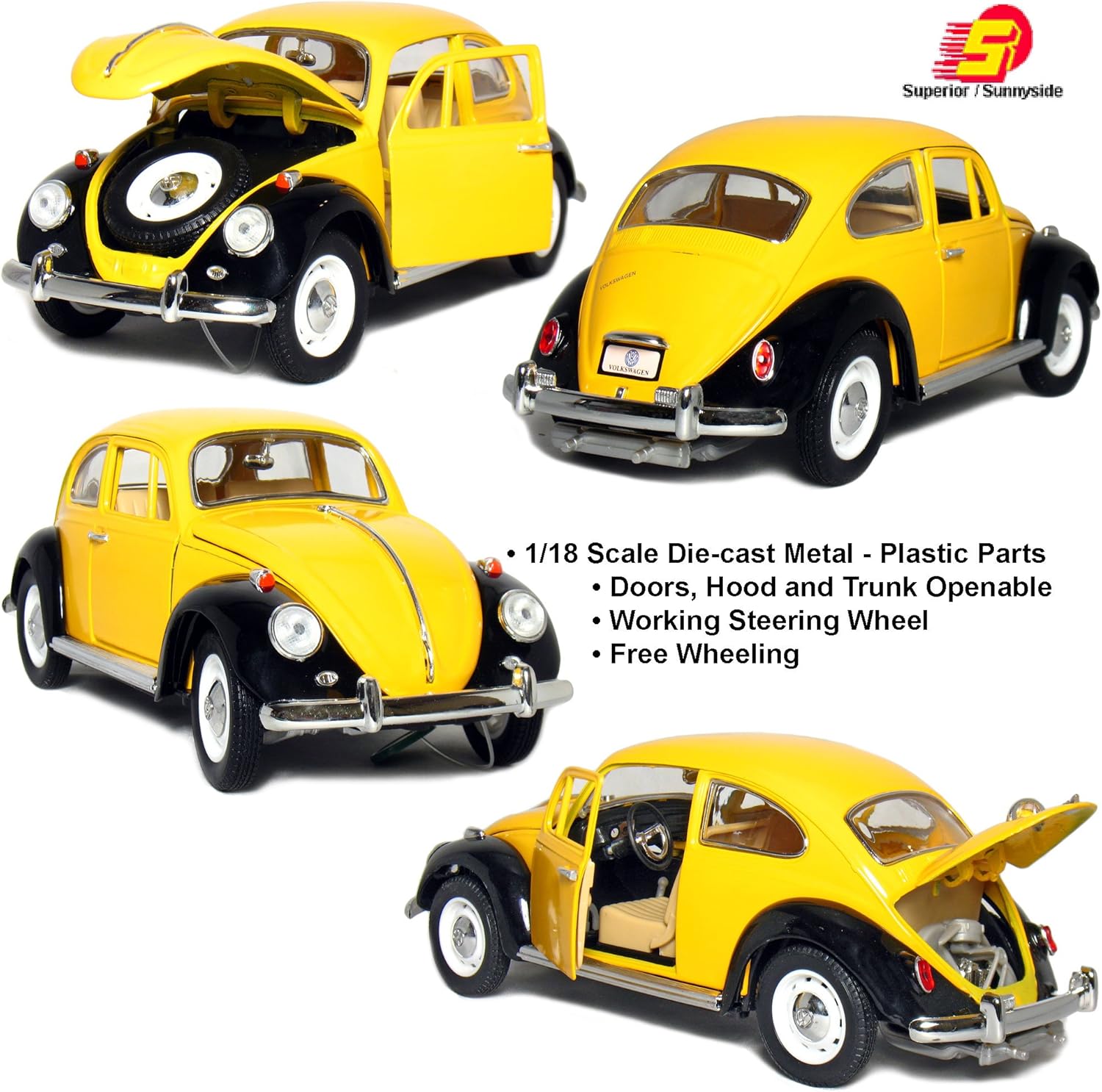 Sunnyside 8¾" 1967 Volkswagen Classic Beetle 118 Scale