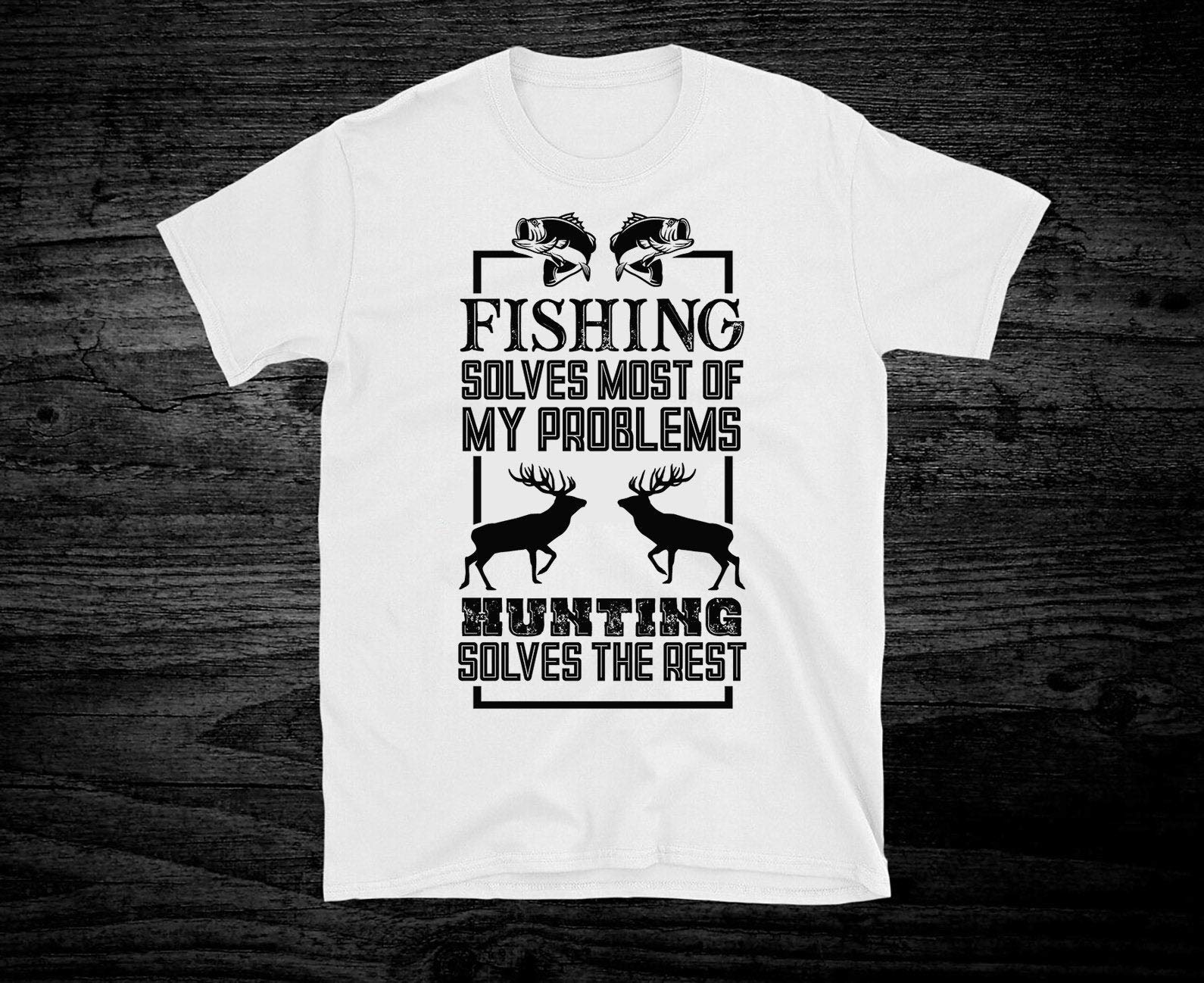 Funny Fishing Hunting S Outdoors Short Sleeve Unisex T Shirt