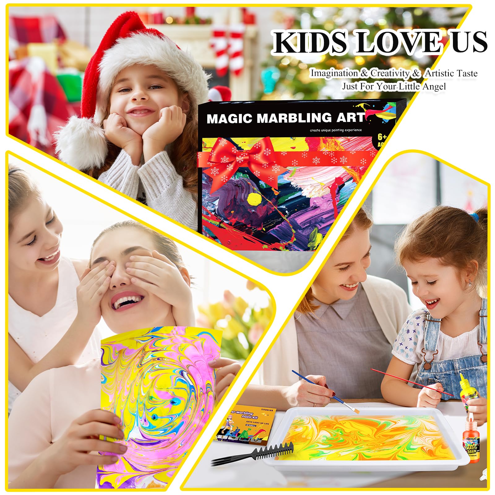 Water Marbling Paint Kit, Arts and Crafts For Kids,Birthday Gifts for Girls Boys 3+Years Old, Toys For Ages 8-13 5-7 3-6, Art Supplies for Kids