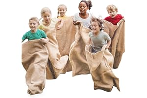 JOYIN 6 Pack Large Burlap Potato Sack Race Bags, 39" x 25" Potato Sacks Racing Bags for Kids & Adults, Field Day, Family Reunion, Outdoor Picnic Party, Outside Yard Lawn Easter Carnival Games