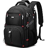DUSLANG 50L Travel Laptop Backpack for Men Women, Extra Large Heavy Duty Big Carry on Backpack for Weekend Airline Approved Fits 17 Inch Computer, Black