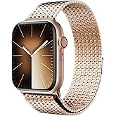 LULULOOK Band Compatible with Apple Watch 49/46/45/44/42/41/40/38mm, Stainless Steel Milanese Mesh Loop Magnetic Clasp iWatch Band for Apple Watch Ultra 3/2 Ultra Series 10 9 8 7 6 5 4 3 2 1 SE2 SE