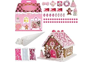 Bakery Bling Glittery Pink Dreamland Gingerbread Insta-House™ Kit Pre-Baked Gingerbread, Quick-Dry Icing, Glittery Sugar, Edible Decorations, Easy Assembly - Nut & Dairy Free