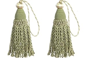 HedongHexi 2 Pack Tassel Key Tassel with Loops, Handmade Twisted Tassel Craft, DIY Accessories for Home Decoration
