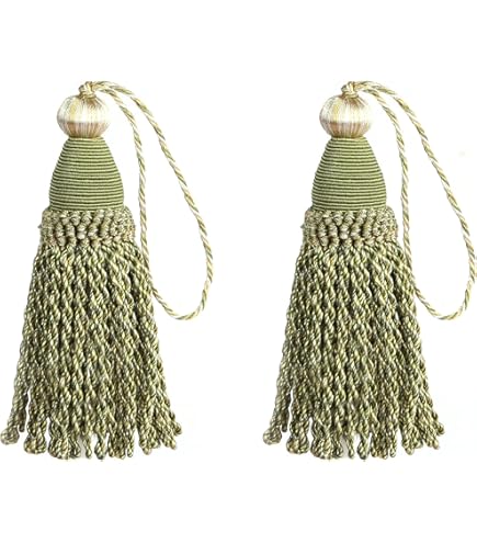DÉCOPRO Passamaneria Con Frange A Nappa 5 Yards - Bordo In Poliestere Oro Chiaro #14, Lunghezza 10,2 Cm, Per Tende, Cuscini, Paralumi E Progetti Fai Da Te
