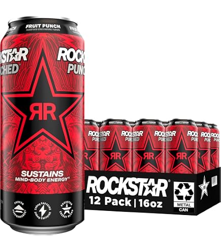 Amazon.com : Rockstar Fruit Punch Punched Energy Drink, 16 Ounce