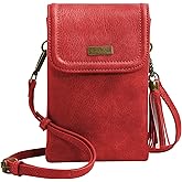 AnsTOP Small Crossbody Bag for Women – Minimalist Vegan Leather Phone Purse with Tassel & Adjustable Strap