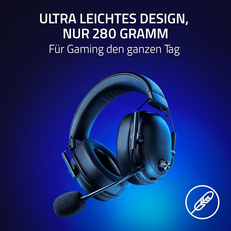 BlackShark V2 HyperSpeed für PC - Kabelloses ultra leichtes E-Sport Gaming-Headset (280g, HyperClear Super-Breitband-Mik, TriForce Titanium 50-mm-Treiber, Bluetooth) Schwarz