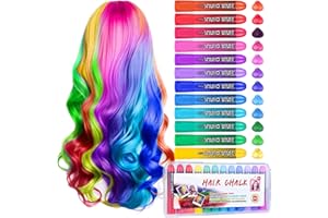 BELEZALIB Hair Chalk Girls Gift, 12 Temporary Hair Dye Colourful Pens, Non-Toxic, Easy Washable, Birthday Christmas New Year Cosplay Party Gifts for Girls & Teens Age 4-6 7-14
