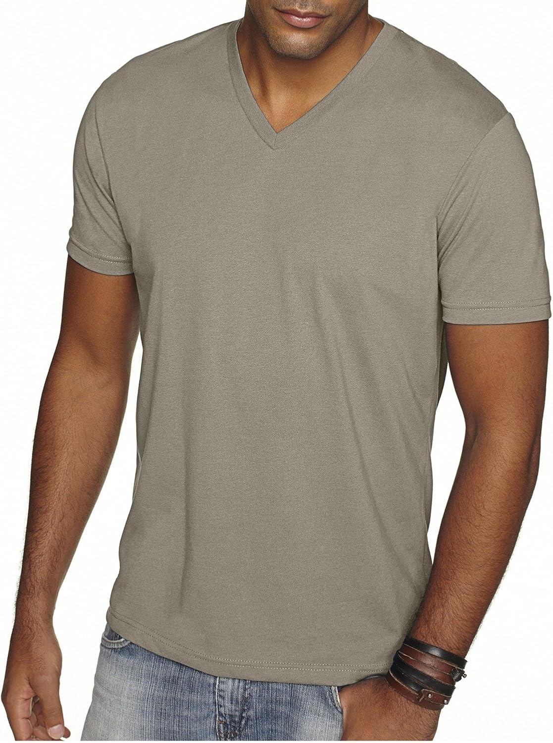 Next Level Men's Sueded Baby Rib Soft V-Neck T-Shirt | 