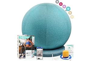 Enovi ProBalanceΩ Ball Chair, Yoga Ball Chair Exercise Ball Chair with Slipcover and Base for Home Office Desk, Birthing & Pregnancy, Stability Ball & Balance Ball Seat to Relieve Back Pain, Multiple color size