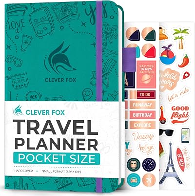 Clever Fox Travel Journal Turquoise A5 Budget, Packing List & Trip Planner