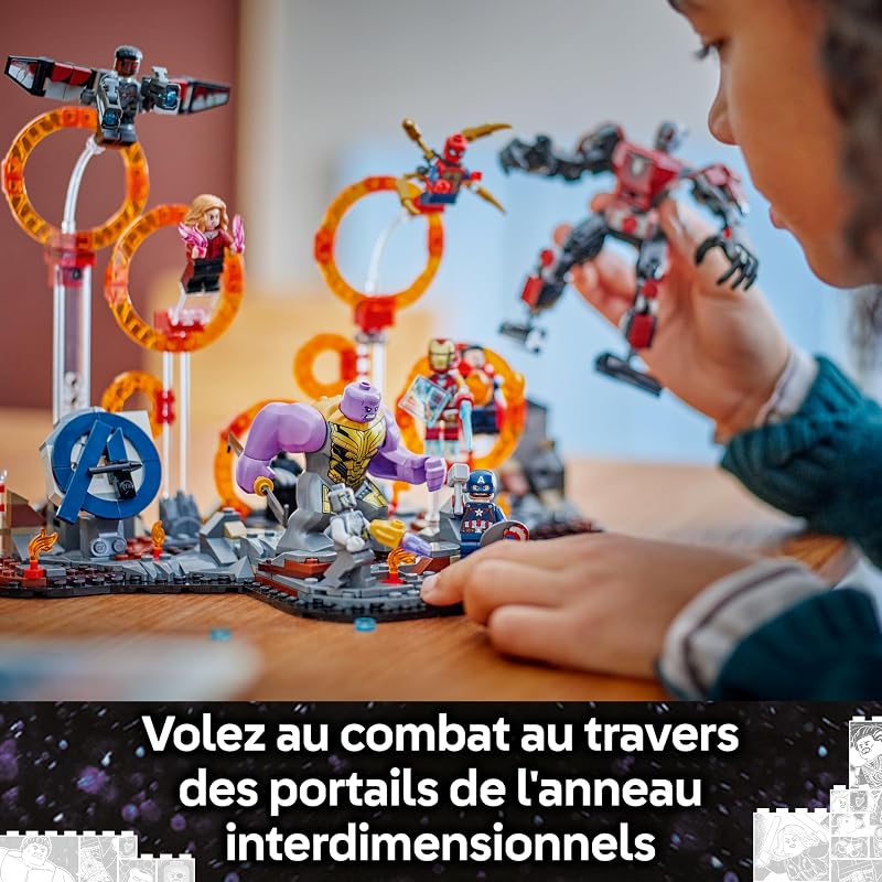 ǀ Marvel Combat Final d’Avengers : Endgame - Jeu de Construction avec Figurine de Thanos, Robot Ant-Man & Captain America, Black Panther, Iron Man & Doctor Strange - Cadeau Garçon ou Fille 76323 — photo 3 sur 8