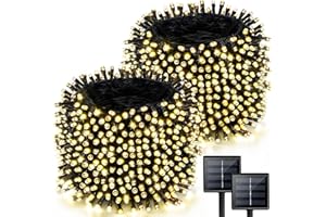 ALBELT 2 Pack 480 LED Solar String Lights for Outside, 170 FT Super Long Solar Chrismas Lights Outdoor with 8 Modes & Memory Function, Waterproof Twinkle Light for Xmas Tree Party Decorations (Warm White)
