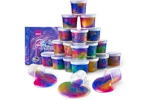 Ankyle 24 Pack Galaxy Slime Party Favors for Kids Slime Cup Bulk Stretchy & Non-Sticky DIY Stress Relief Putty Toy Birthday H