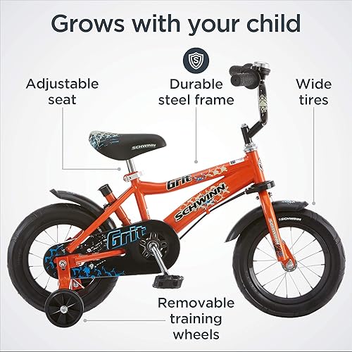Schwinn Grit Push Steer and Ride Kids Bike, Boys Beginner Bicycle