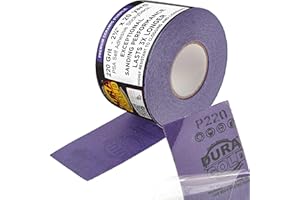 Dura-Gold Premium 220 Grit PSA Purple Film Ceramic Longboard Sandpaper, 2-3/4" Wide Continuous 20 Yard Roll - Self Adhesive Stickyback for Auto & Wood Air File Long Board Sanders, Hand Sanding Blocks