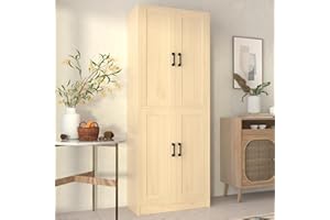 DIYART Oak Kitchen Pantry Cabinet, 71" Tall Kitchen Storage Cabinet with Doors, Freestanding Wooden Storage Cabinet for Kitchen, Dining Room, Hallway