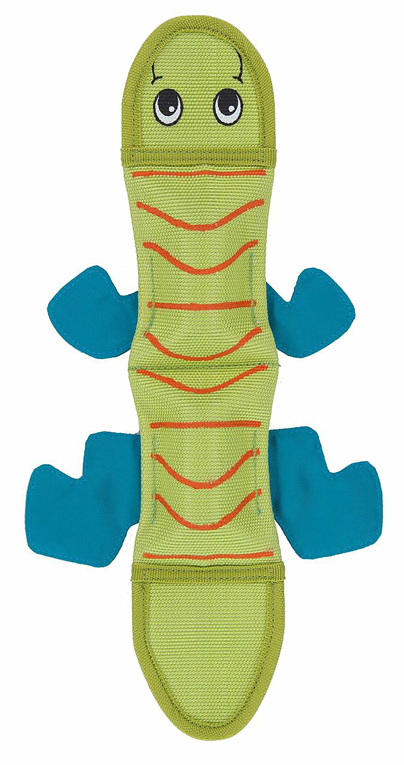 Outward Hound Kyjen 30010 Fire Biterz Durable Real Fire Hose Material Dog Toy 2 Squeakers, Small, Green