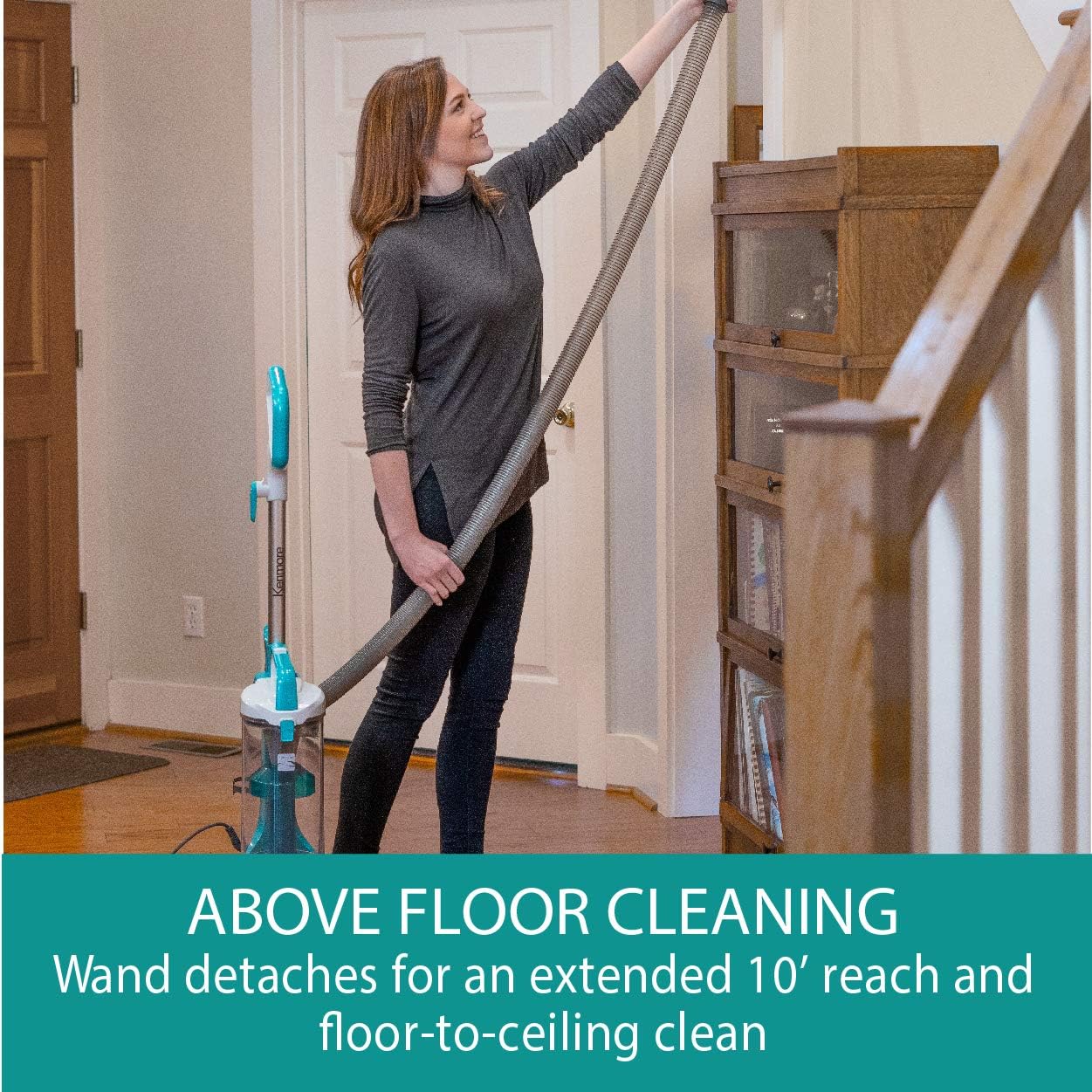 Kenmore DU2012 AllergenSeal Bagless Upright Vacuum 2-Motor Power Suction Lightweight Vacuum Cleaner with 10’ Hose, HEPA Filter, 2 Cleaning Tools for Pet Hair, Carpet and Hardwood Floor -