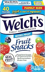 Welch's Fruit Snacks, Mixed Fruit, Great Valentines Day Gifts for Kids, Gluten Free, Bulk Pack, Individual Single Serve Bags,