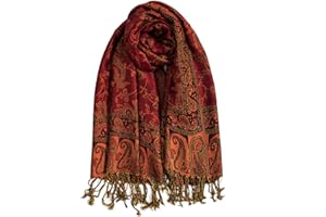 AUSEKALY Pashmina Feel Shawls Wraps for Women Rave Scarf Soft Silky Reversible Men Scarves