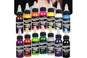 GTARTISTOO Professional Tattoo Ink Set 14 Colors 1OZ (30ml) Vegan-Friendly Pigment Tattoo Ink Supplies Ink