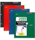 Five Star 2-Pocket Stay-Put Plastic Folder, Black (72113