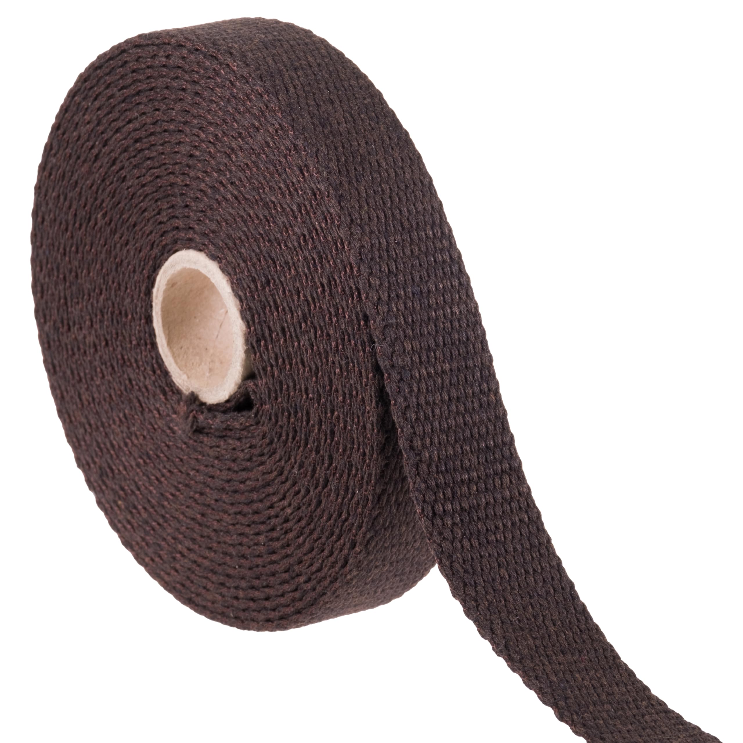 Shelver Heavy Duty Cotton Webbing Strap, 1 or 1.5 Inches and Colours, 5m (Brown, 25mm)