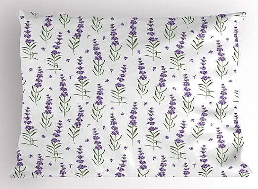Amazon Com Lunarable Lavender Pillow Sham Nature Pattern With