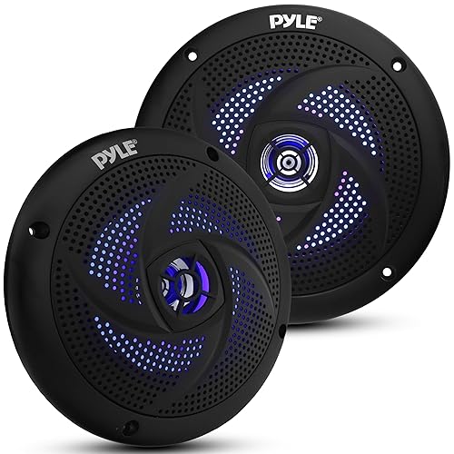 Pyle Marine Waterproof Speakers Low Profile Slim Style