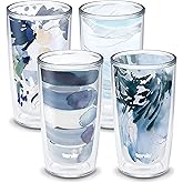 Tervis Kelly Ventura Crystal True Blue Collection Made in USA Double Walled Insulated Tumbler Travel Cup Keeps Drinks Cold & Hot, 16oz 4pk, Assorted