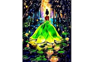 Sonsage Diamond Painting Kits for Adults,Princess and Frog Full Round Drills,Cross Stitch Crystal Rhinestone Embroidery for Family Game,5D Painting Picture for Home Wall Decor Gift 12x16Inch