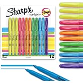 Sharpie Pocket Highlighters, Chisel Tip, Quick Dry, Assorted Fluorescent Colors, 12 Count - For Studying, Note-Taking, School, College, Office, Student &amp; Teacher Supplies