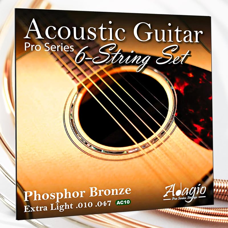 Adagio Pro Series Acoustic Guitar Strings Full Set Gauge 10-47 Phosphor Bronze