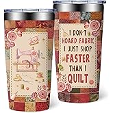 SpenMeta Sewing Gifts for Women - Quilting Gifts for Quilters, Seamstress - Christmas Birthday Gift for Sewing Lovers - I Don't Hoard Fabric I Just Shop Faster Than I Quilt Tumbler Cup