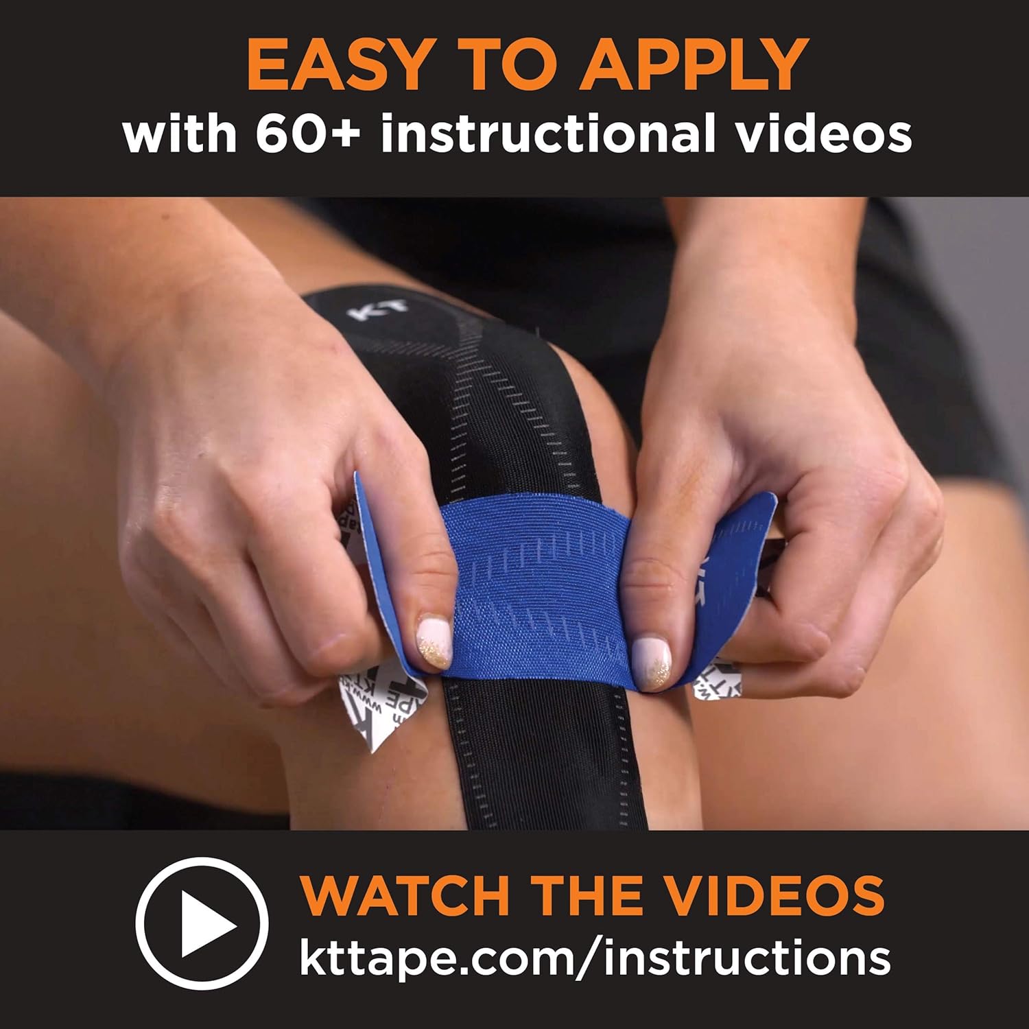 KT Tape Original Cotton Elastic Kinesiology Therapeutic Athletic Tape, 20 Precut 10 inch Strips, Black, Latex Free, Breathable, Pro & Olympic Choice (KTT-AW-Black): KT Tape: Sports & Outdoors