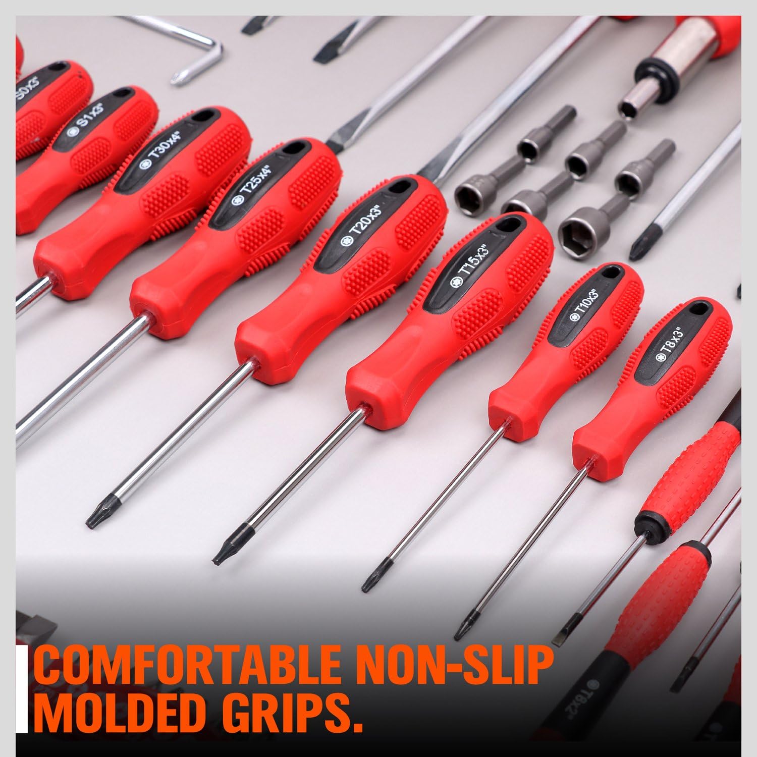 HORUSDY 100-Piece Magnetic Screwdriver Set with Plastic Racking, Best Tools for Men Tools Gift - - 