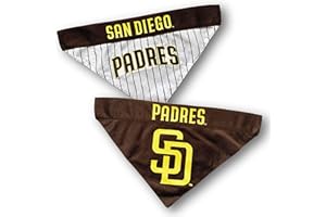 Pets First PAD-3217-L-XL MLB San Diego Padres Reversible Pet Bandana, Large/X-Large, MLB Team Color