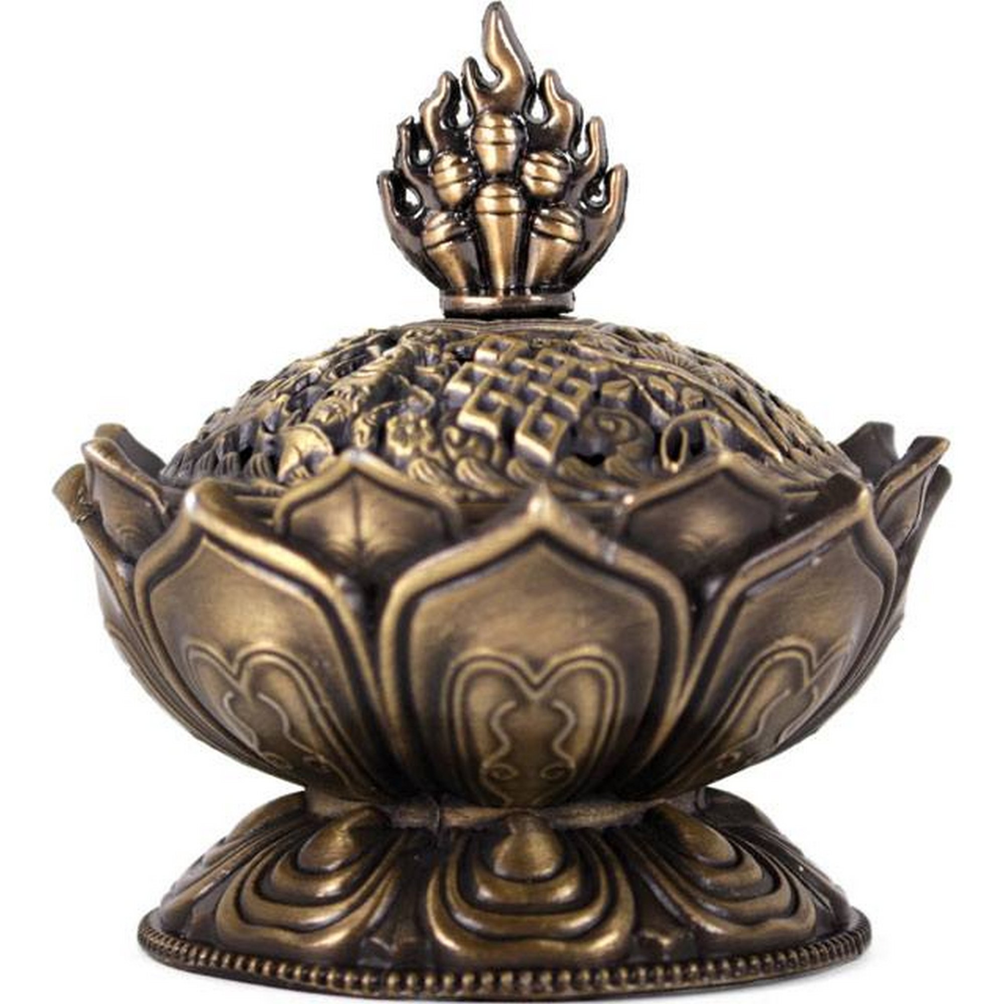 Something Different Wholesale Elegant Brass Metal Lotus Incense Cone Holder - 7.5cm x 7cm (1 Pc.) - Unique & Sophisticated Design -Perfect for for Home & Office Decor
