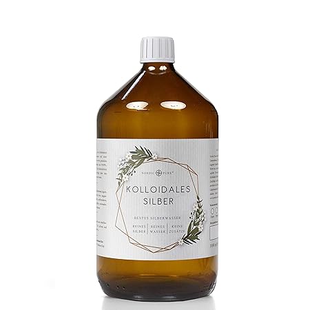 Kolloidales Silber/Silberwasser (50-100 ppm) von Nordic Pure (1000ml | 50 PPM)