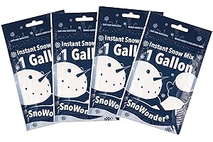 SNOWONDER Instant Snow Fake Artificial Snow, Also Great for Making Cloud Slime - Mix Makes 4 Gallons of Fake Snow
