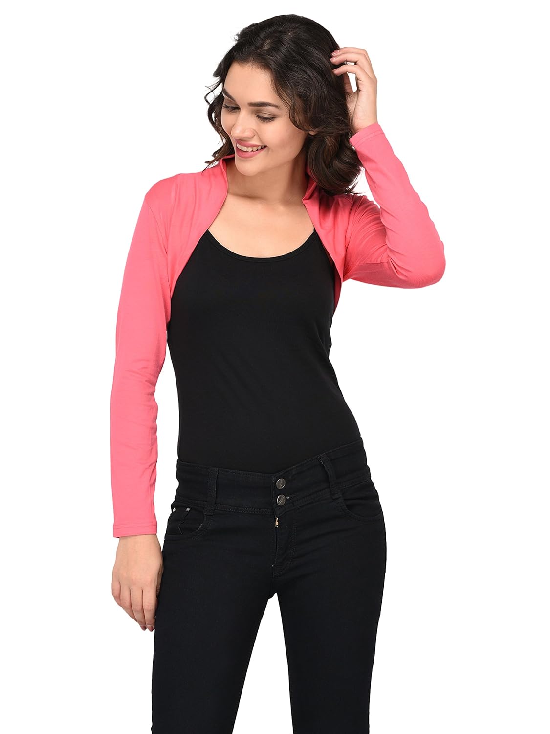 espresso women's full sleeves short shrug