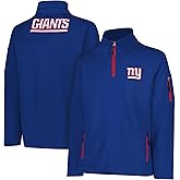 Ultra Game Men's NFL Official Super Soft Quarter-Zip Sweatshirt with Zipper Pockets