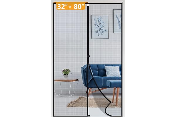 Yotache Magnetic Screen Door Fits Door Size 32 x 80, Screen Size 34" x 81" High Density Fiberglass Mesh Curtain