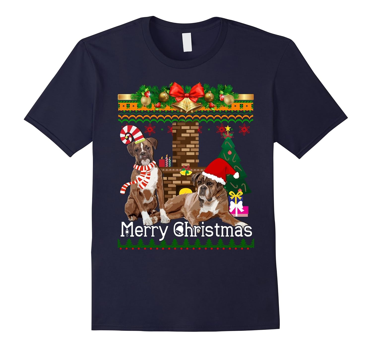 Ugly Christmas Sweater BOXERS T-Shirt Funny Dog Shirt-ANZ