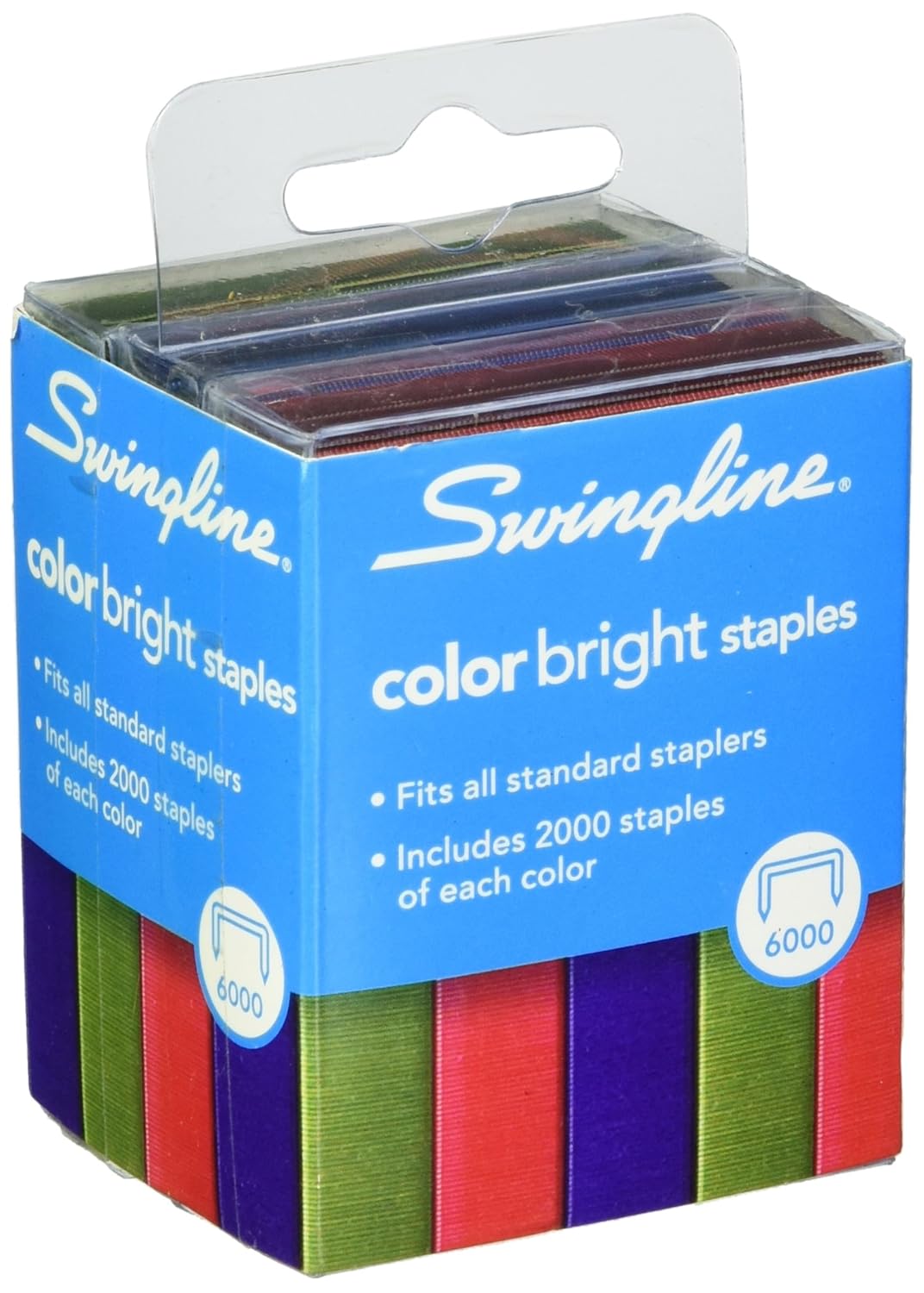 Amazon Swingline Color Bright Staples Multi pack 0 25 Inch Amazon Swingline Color Bright Staples Multi pack 0 25 Inch Leg Length 25 Sheet Capacity 6 000 Staples per Box Blue and Red and Green S