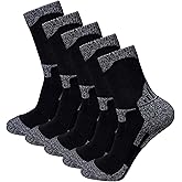 Teebulen Men's Padded Anti Odor Blister Resistant Ankle Quarter Crew Hiking Socks, Size 7-12