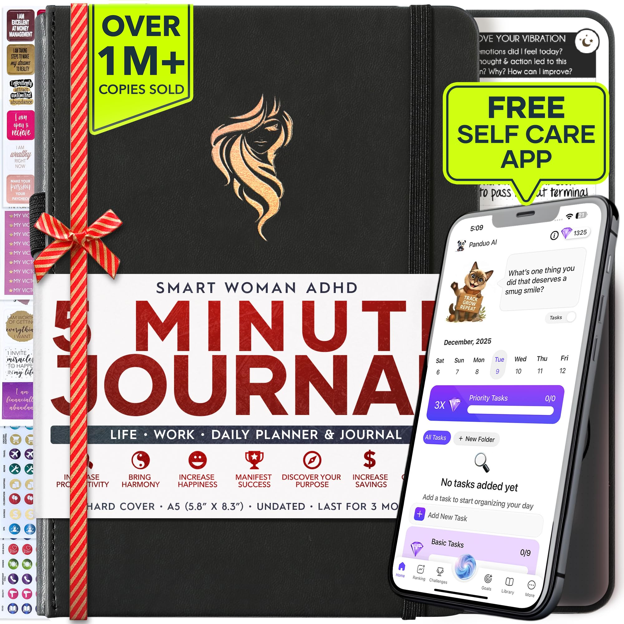 ADHD Planner for Adults - 5 Minute Gratitude & Manifestation Journal ...